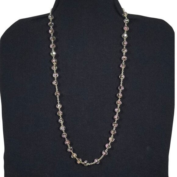 Lampwork Rose Bead Necklace Pink Roses in Sparkly Faceted Glass Beads - Picture 16 of 16